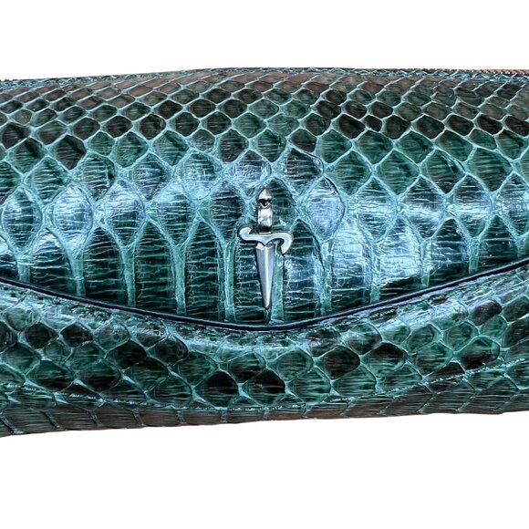 CESARE PACIOTTI GENUINE PYTHON SKIN CLUTCH PURSE HANDBAG BAG VINTAGE NEW - Picture 7 of 10